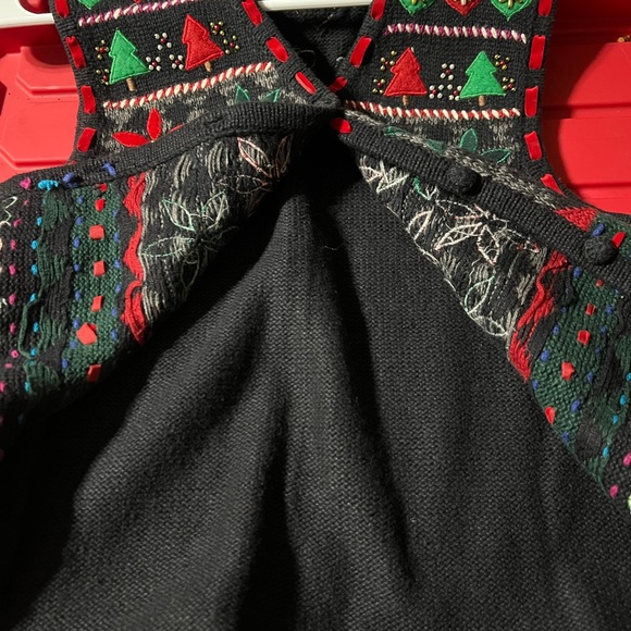 Hampshire Studio Vintage fair isle vest poinsettia Christmas tree heart PP - Picture 8 of 8
